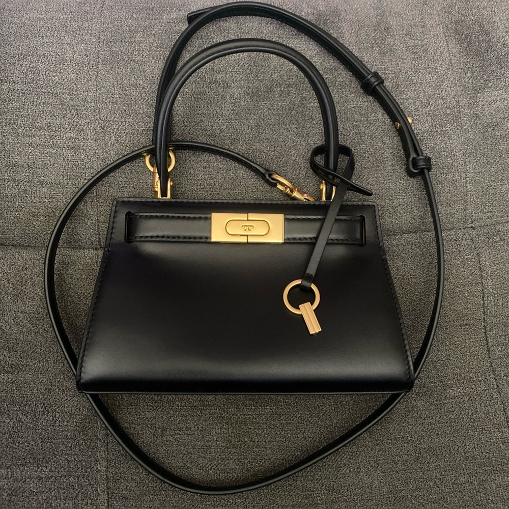 Tory Burch Mini Lee Radziwill black leather bag